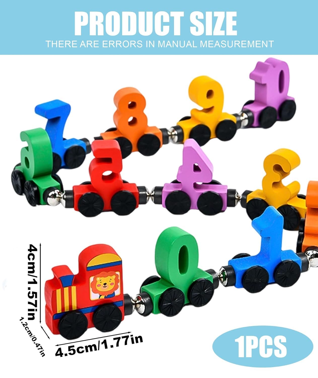 shoraminimalist Educational Wooden Magnetic 1–10 Number Train – Learn Through Play