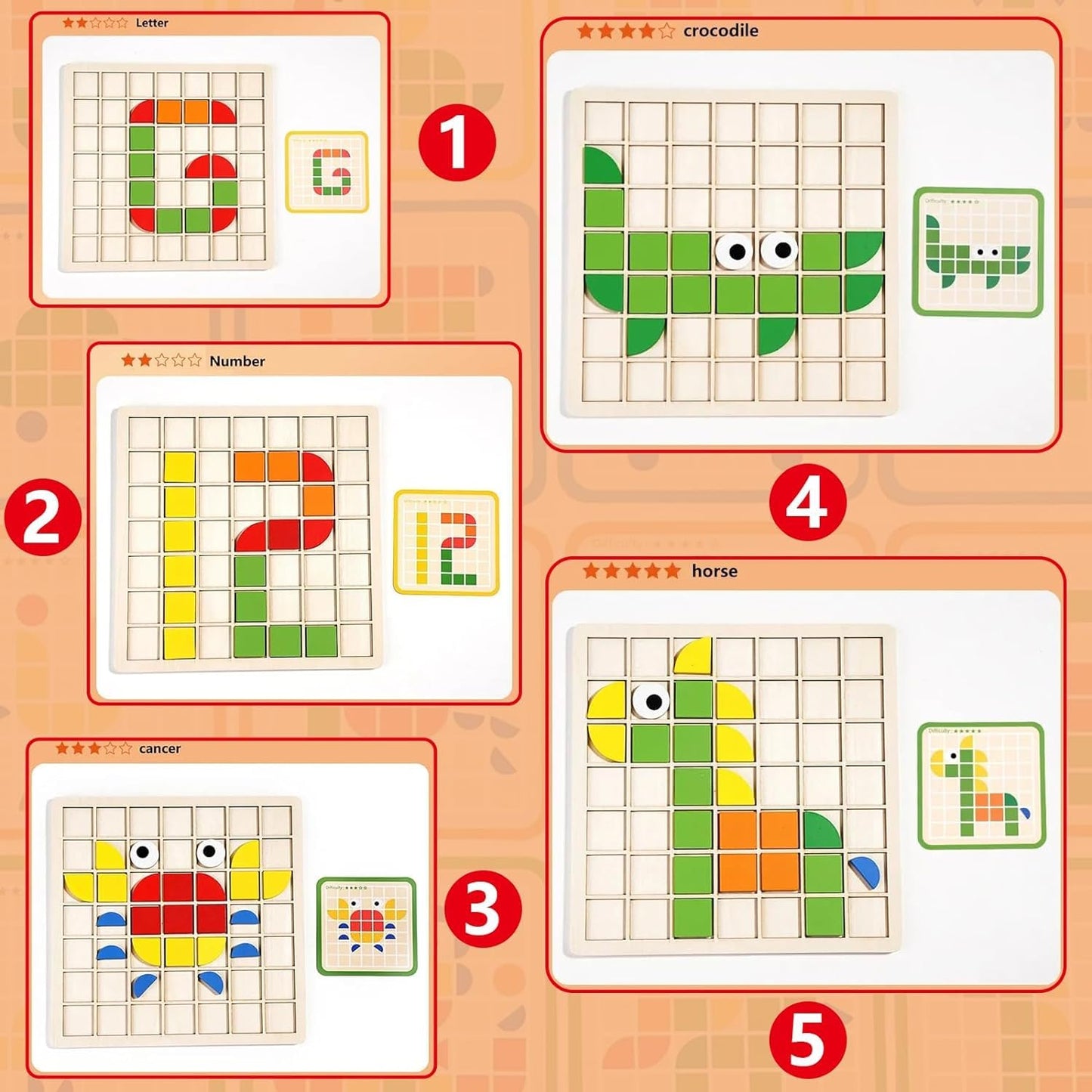 shoraminimalist 120pcs Wooden Brain Booster Blocks - Unlimited Combinations, Unlimited Fun