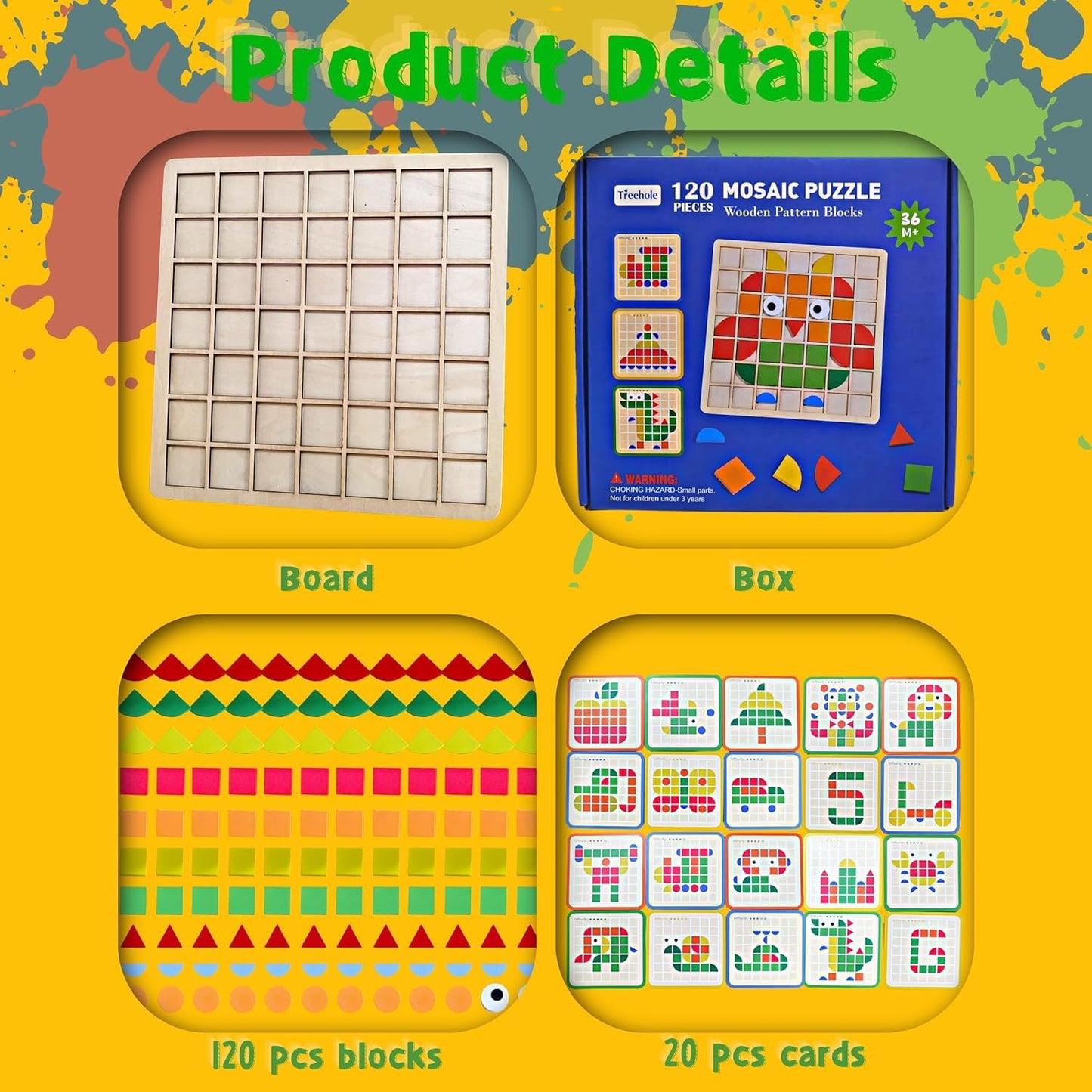 shoraminimalist 120pcs Wooden Brain Booster Blocks - Unlimited Combinations, Unlimited Fun