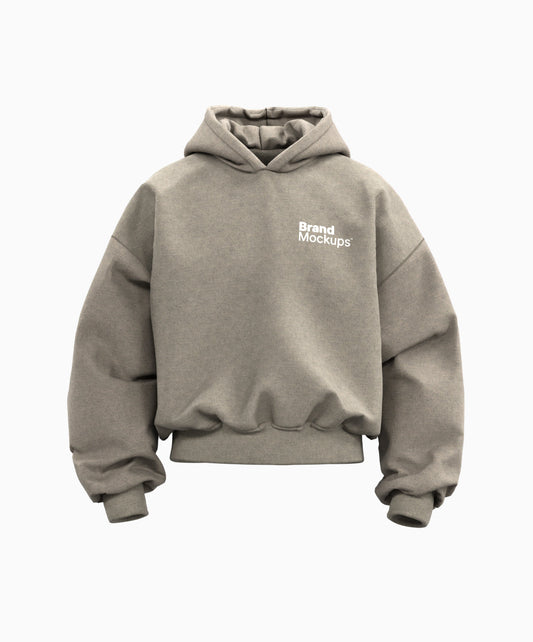 3D Cropped Puff Hoodie Mockup