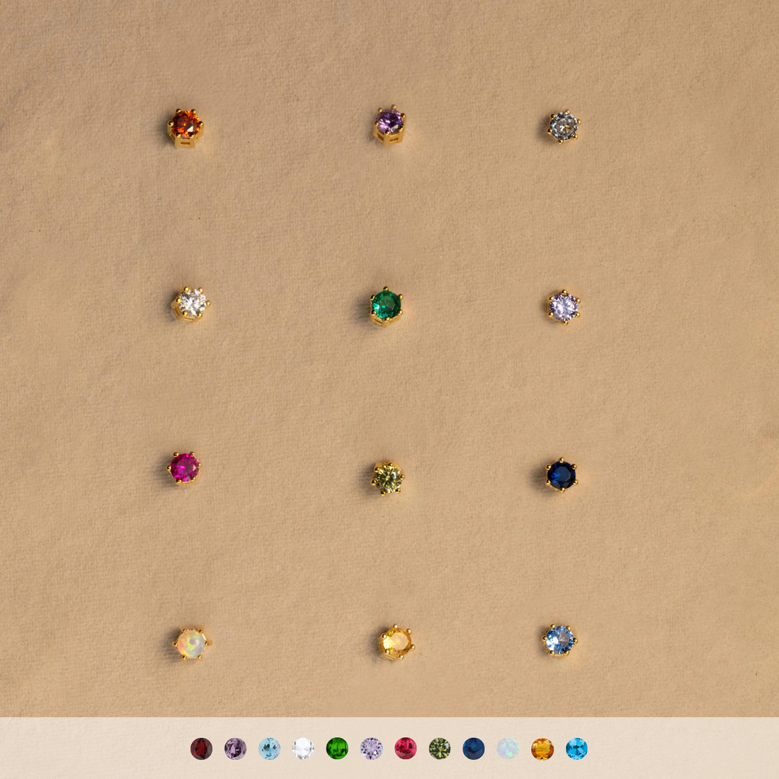 Birthstone Flatback Studs