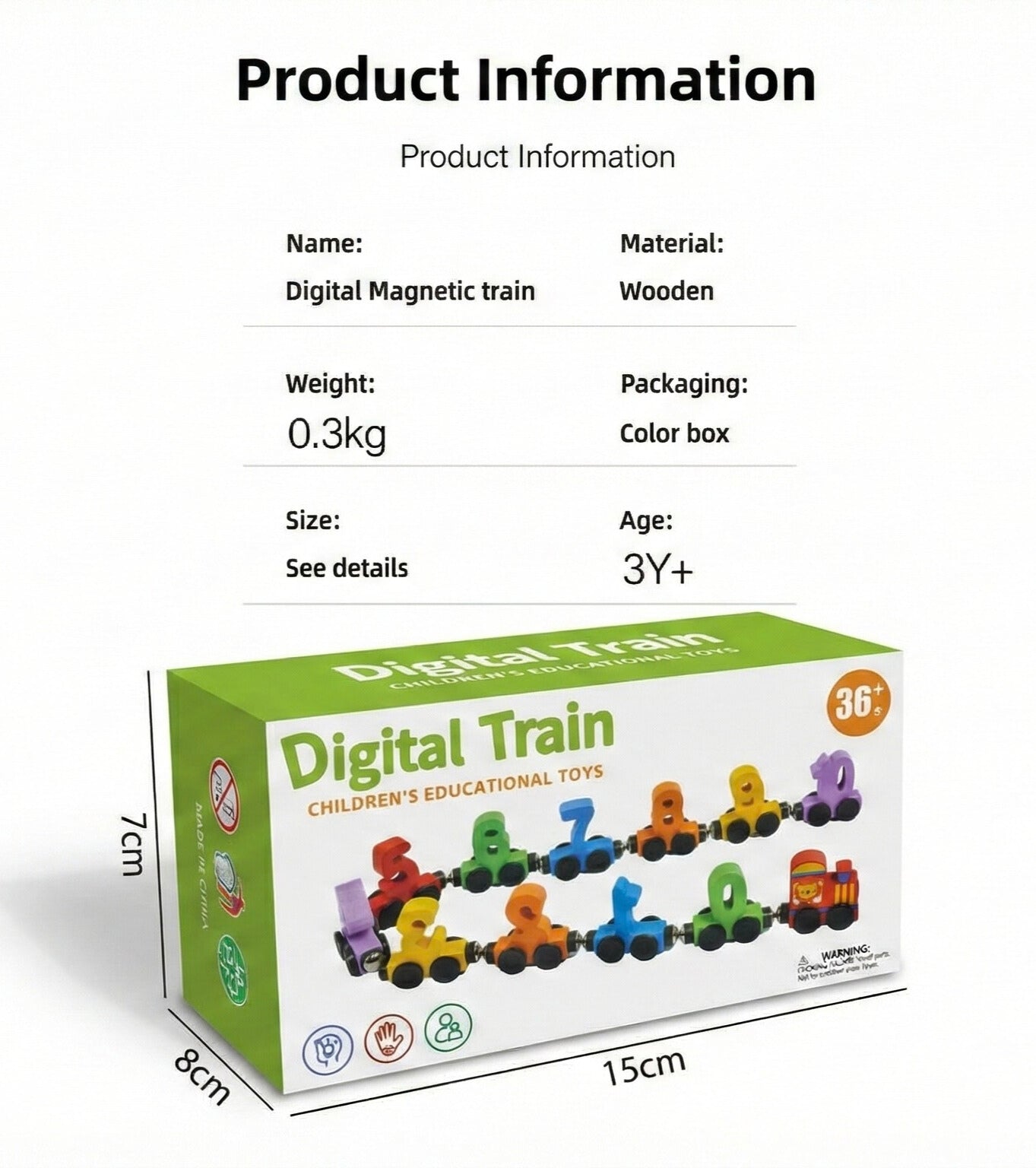 shoraminimalist Educational Wooden Magnetic 1–10 Number Train – Learn Through Play