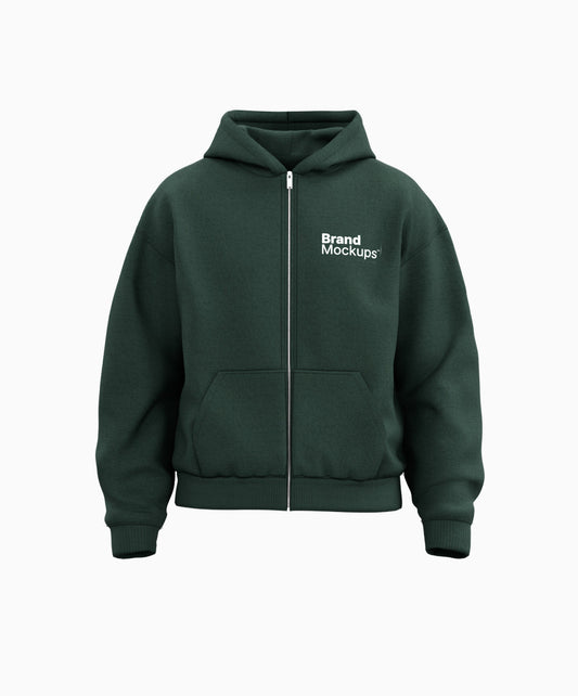 3D Zipper Hoodie Mockup