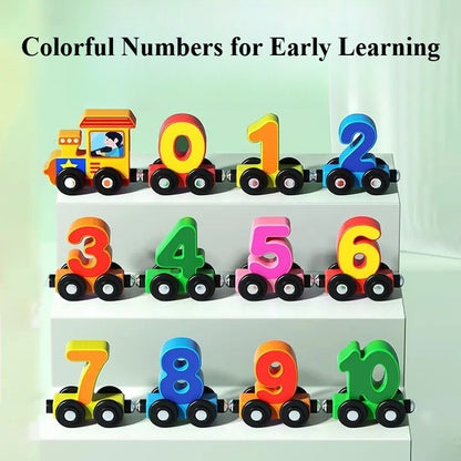 shoraminimalist Educational Wooden Magnetic 1–10 Number Train – Learn Through Play