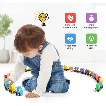 shoraminimalist Educational Wooden Magnetic 1–10 Number Train – Learn Through Play