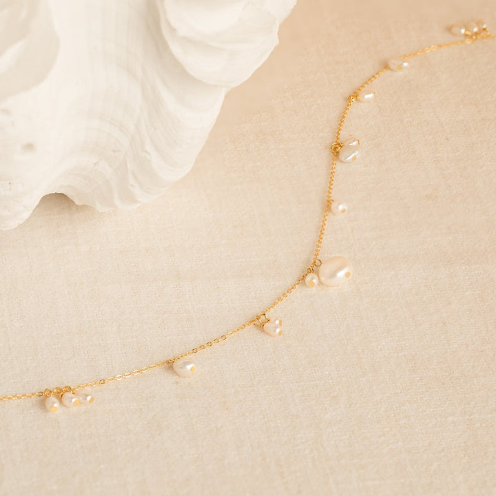 Baroque Pearl Station Necklace