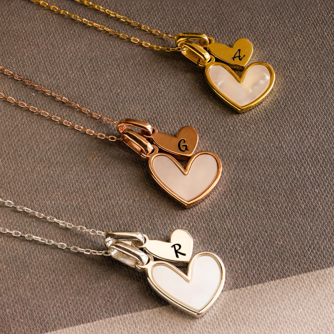 Stylish Pearl Initial Heart Necklace