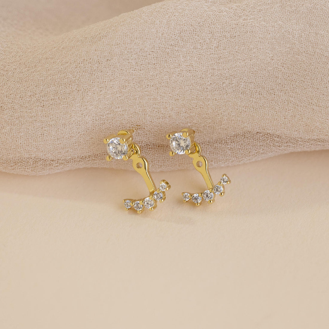 Round Diamond Ear Jackets