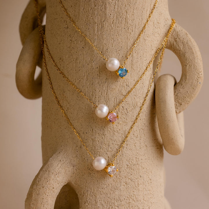 Pearl & Birthstone Necklace