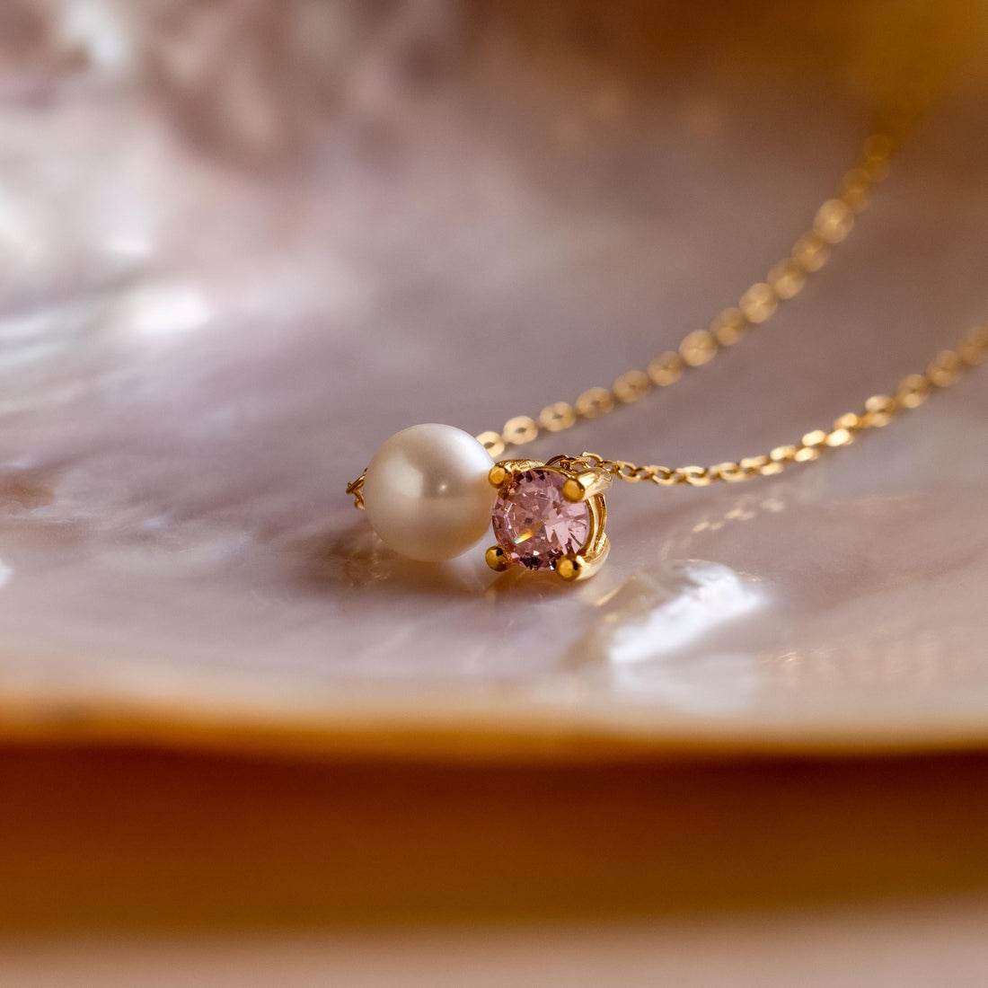 Pearl & Birthstone Necklace