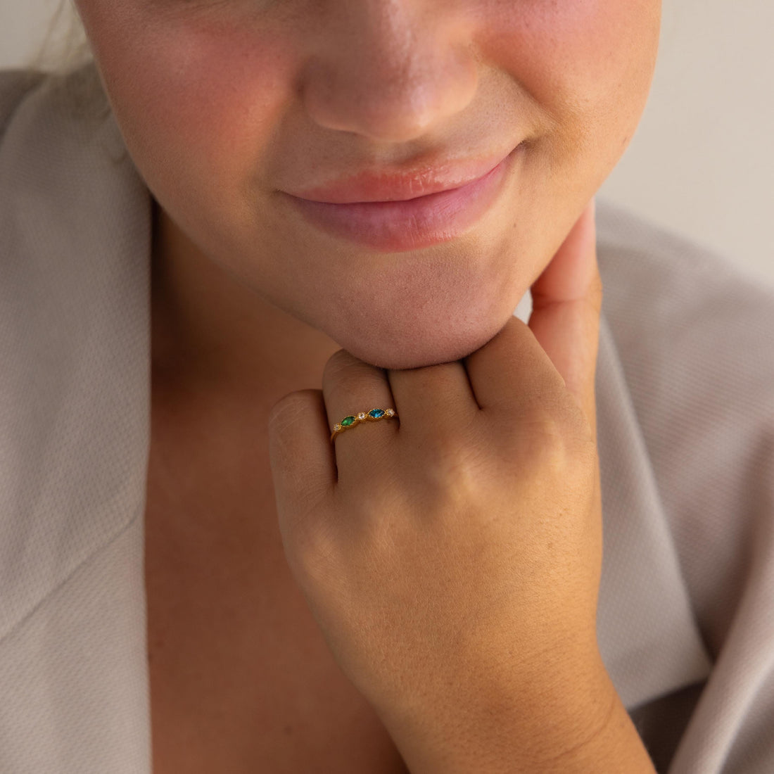 Cluster Marquise Birthstone Ring