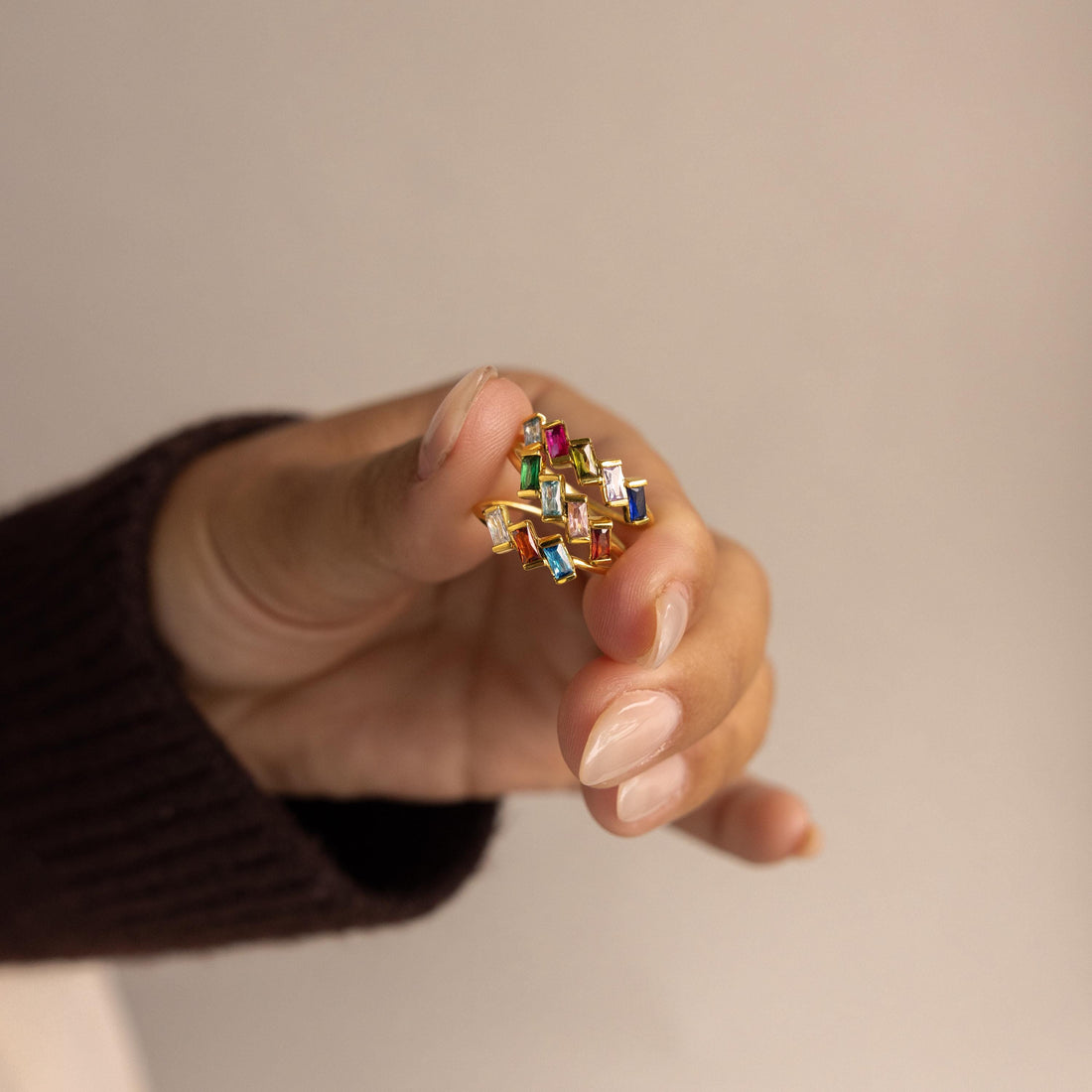 Multiple Baguette Birthstone Ring