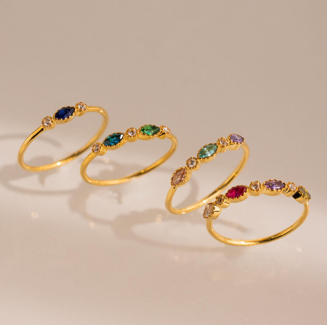 Cluster Marquise Birthstone Ring