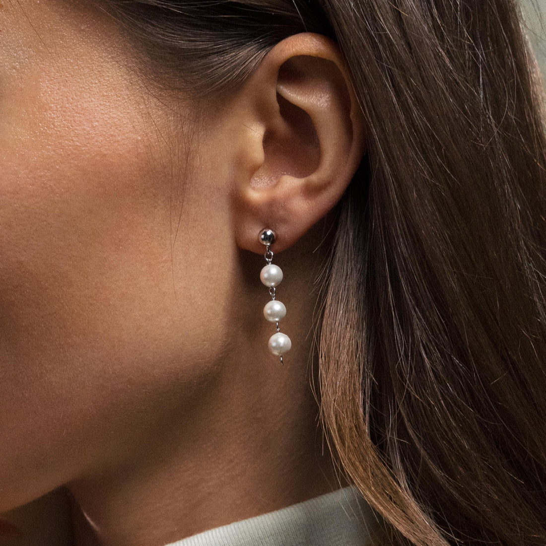 Dainty Pearl Drop Studs